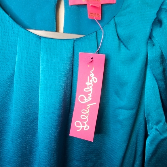 NWT Lilly Pulitzer Blakelynn Elbow Sleeve Round Neckline Blue Rhapsody S… - Picture 8 of 10